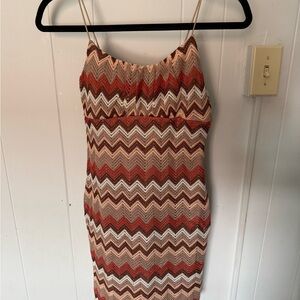 Ultra Flirt Orange and White Spaghetti Strap Sundress